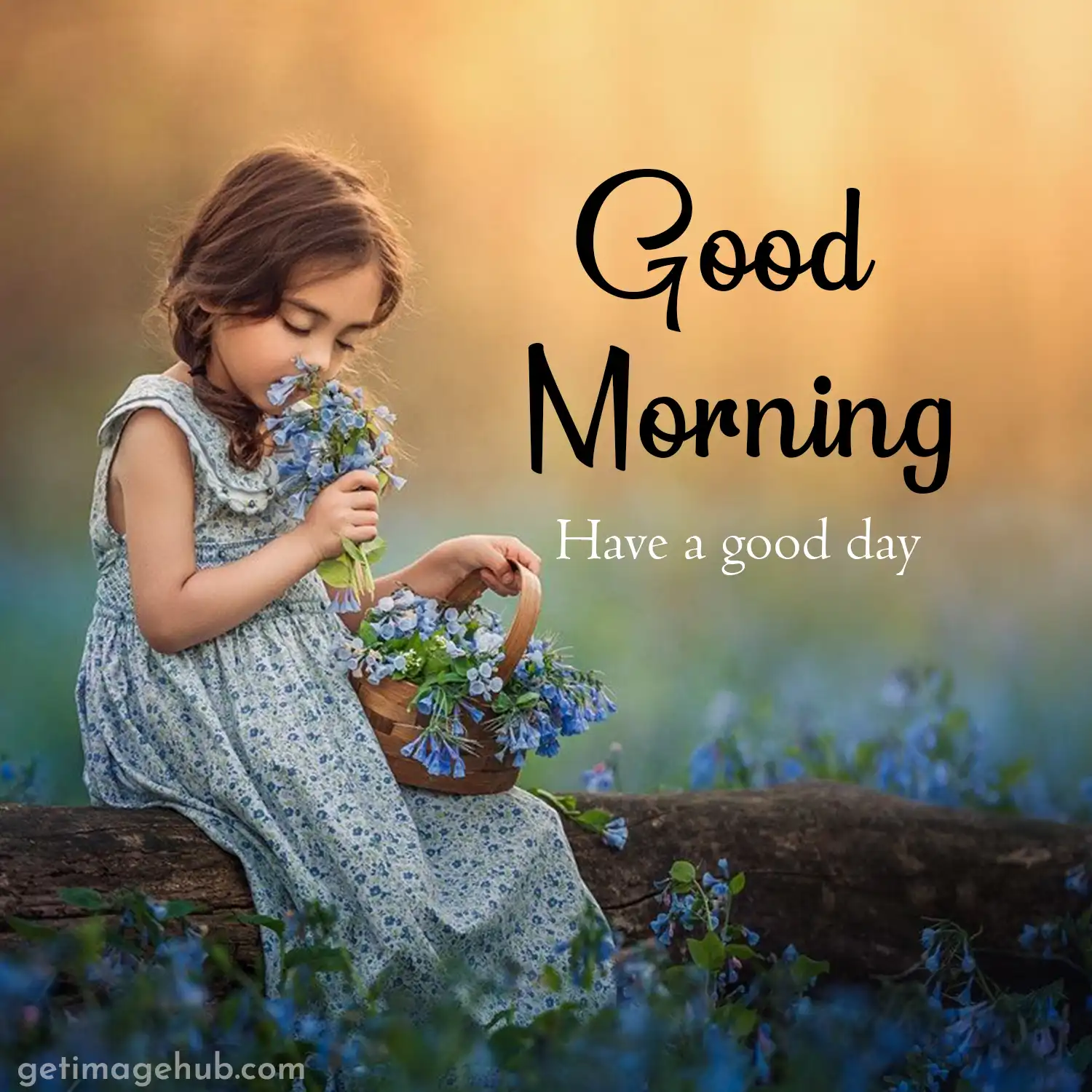 Beautiful girl's good morning picture