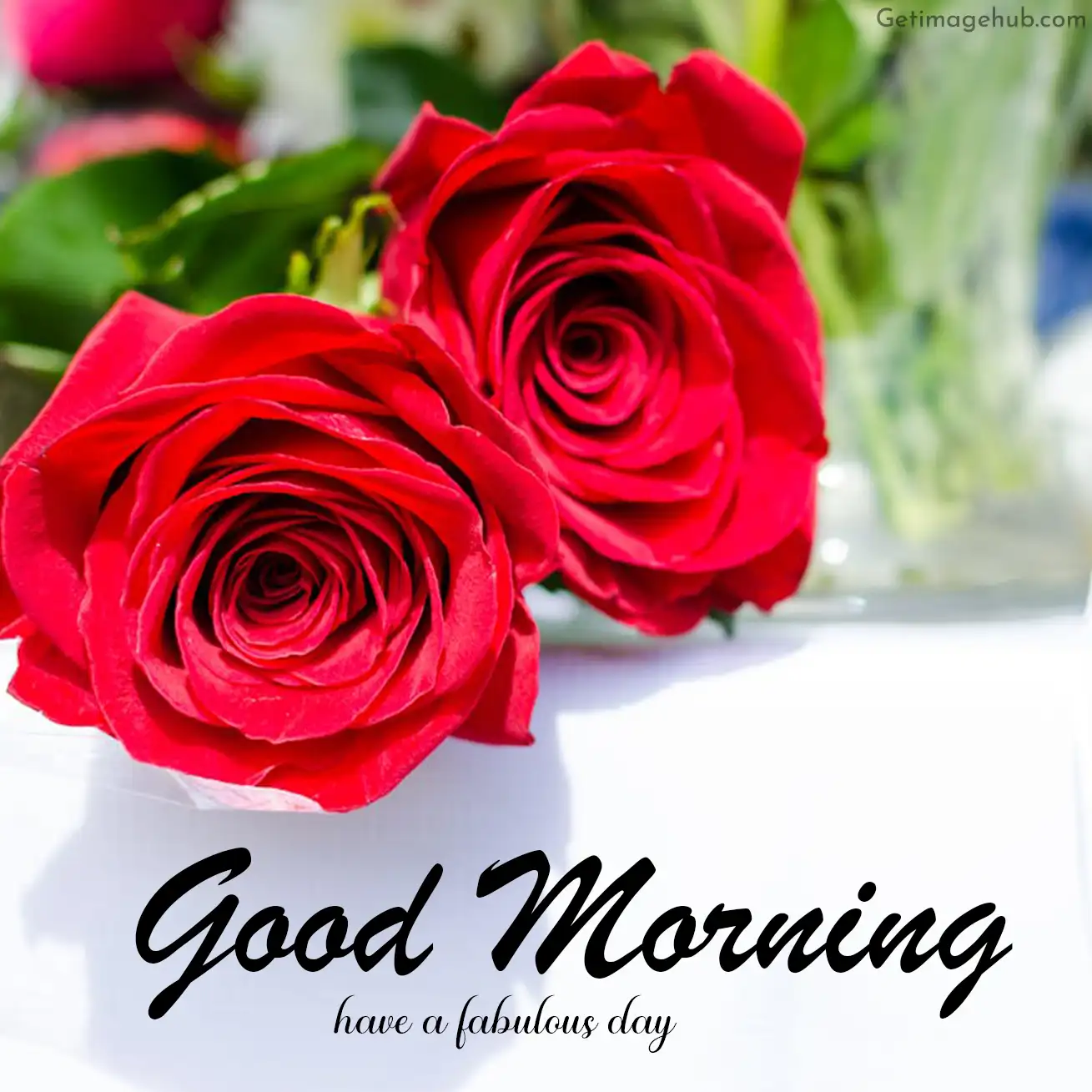 Good morning red roses pictures