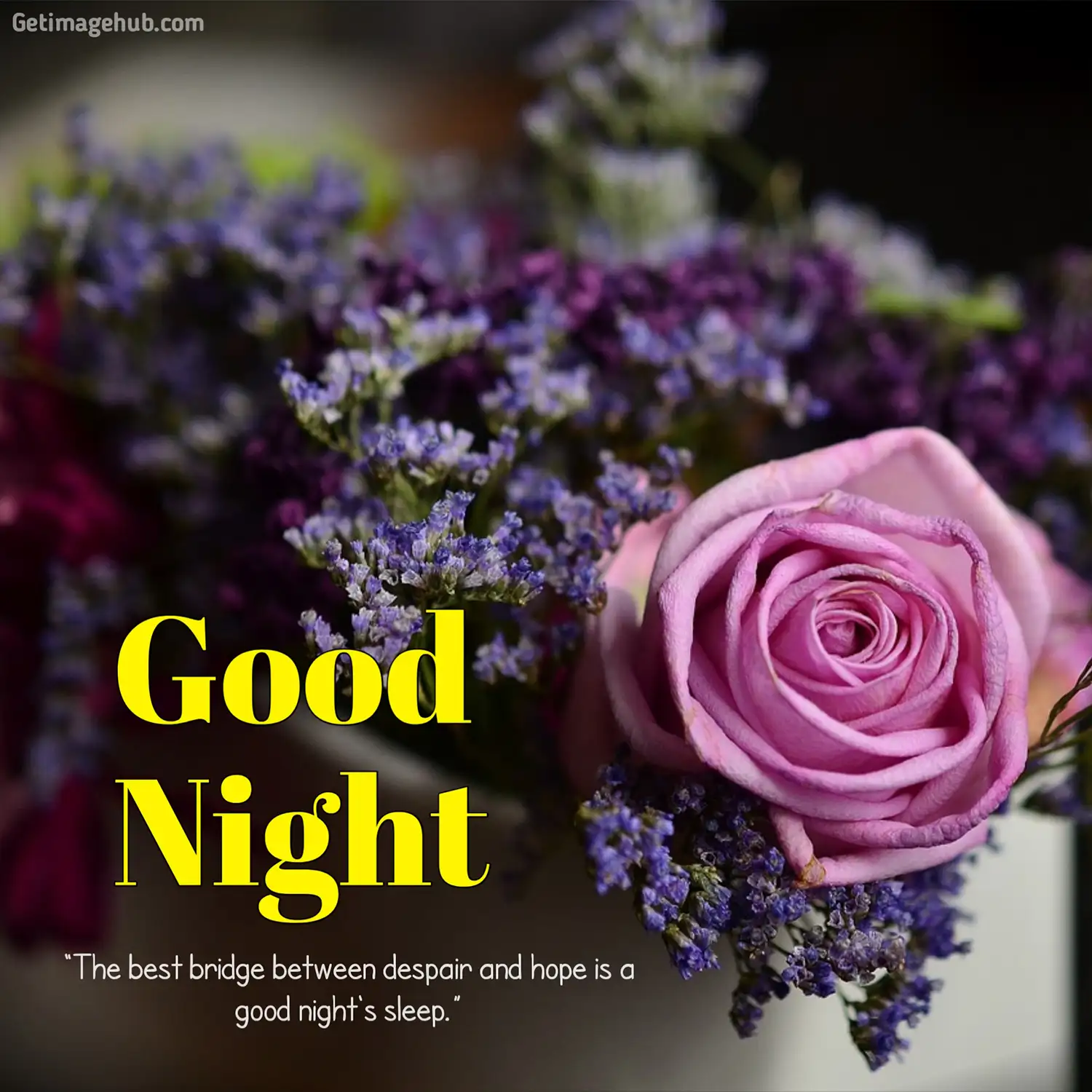 Wish good night with flowers